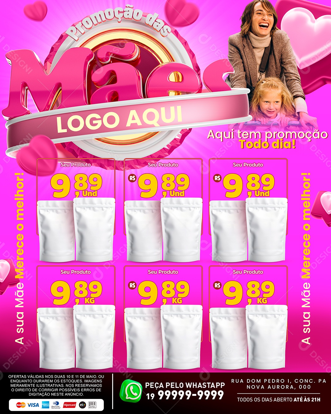 Encarte Promoção das Mães Supermercado PSD Editável