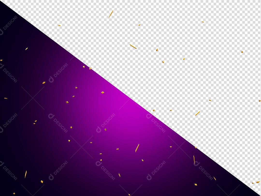 Decoração em Fita Elemento 3D de Confete para Composição PSD