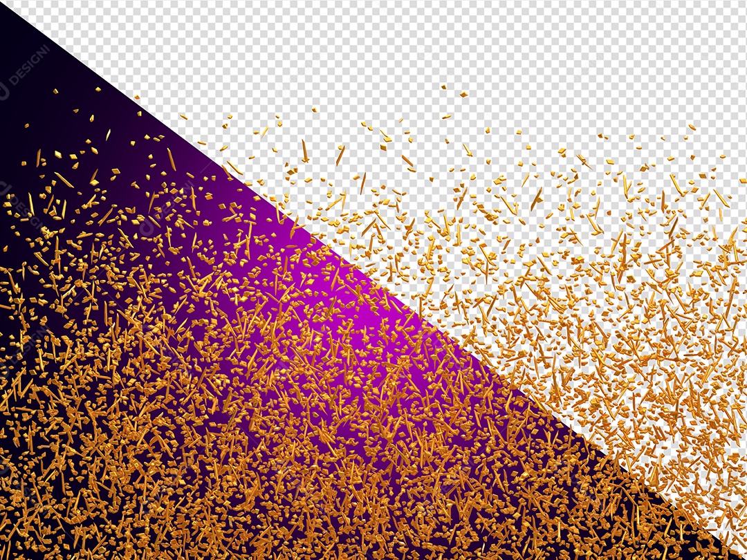 Confete Decorativo Elemento 3D para Composição PSD