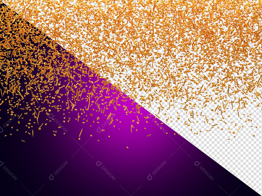 Confete Decoração Elemento 3D para Composição PSD