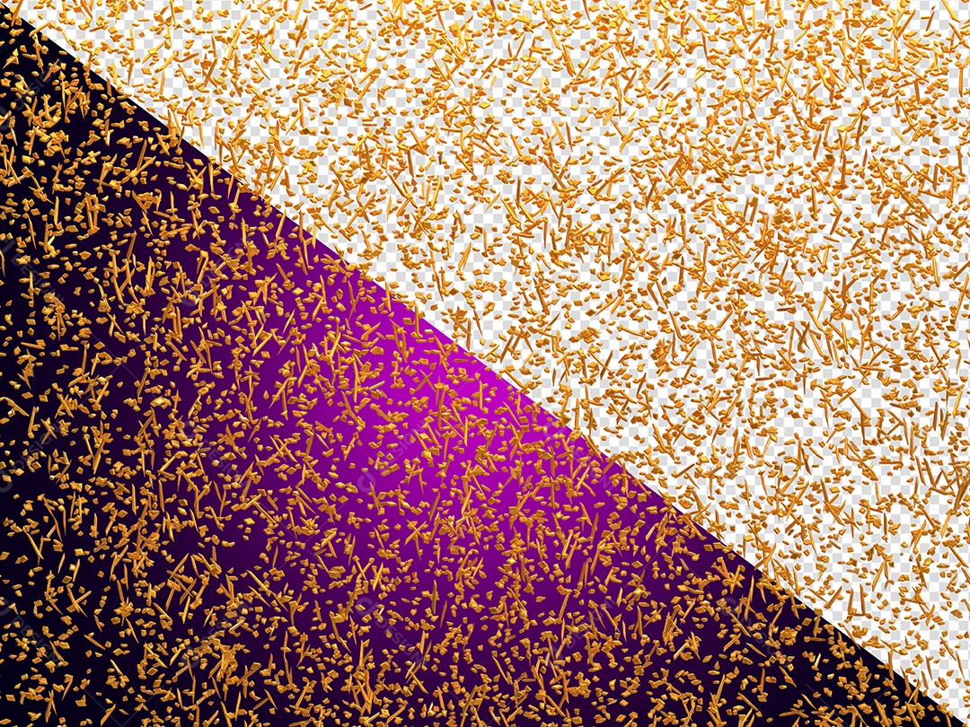 Confetes em Fita Elemento 3D para Composição PSD