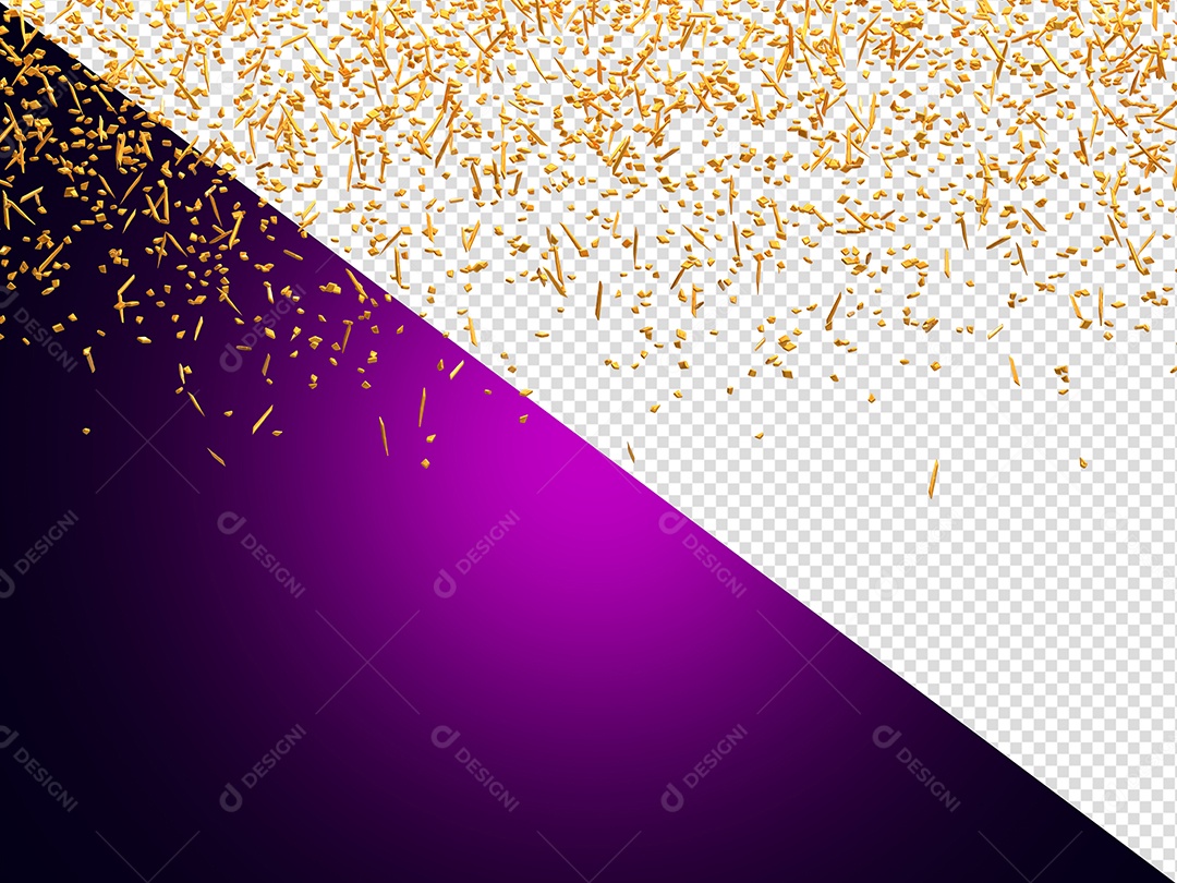 Confete Decoração Elemento 3D para Composição PSD
