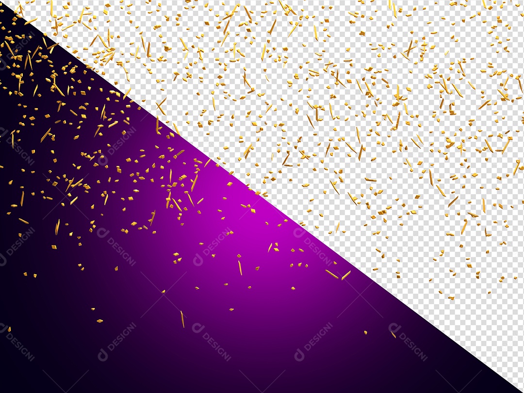 Fitas Decorativas Elemento 3D de Confete para Composição PSD