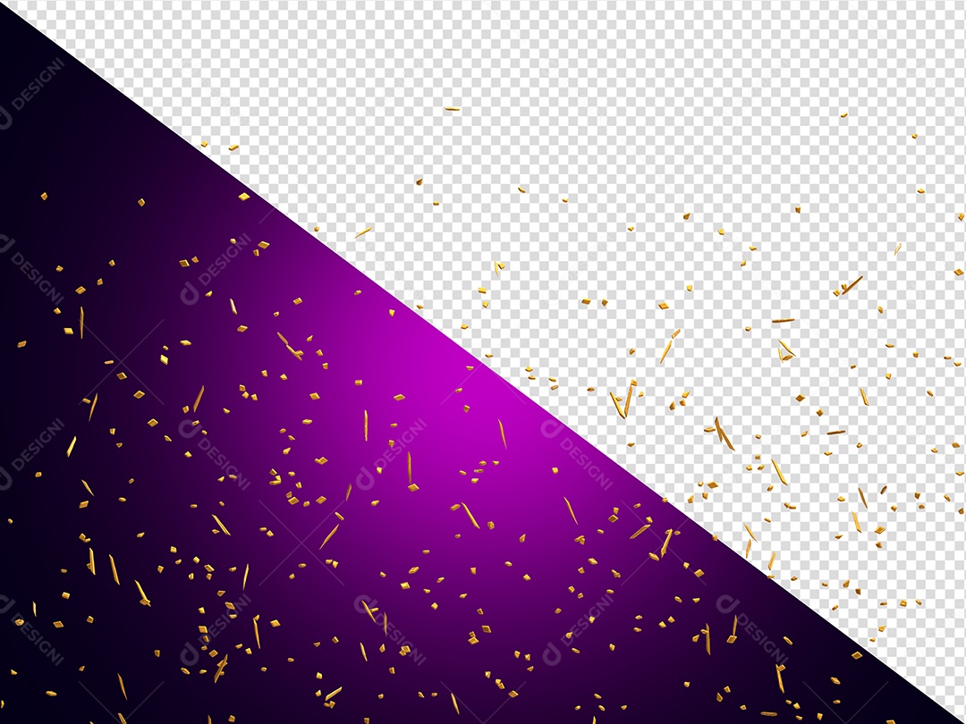 Confete de Enfeite Elemento 3D para Composição PSD
