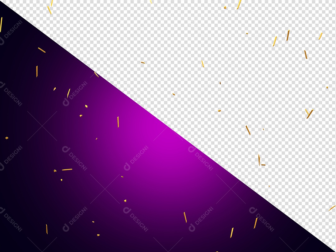 Decoração de Confete Elemento 3D para Composição PSD