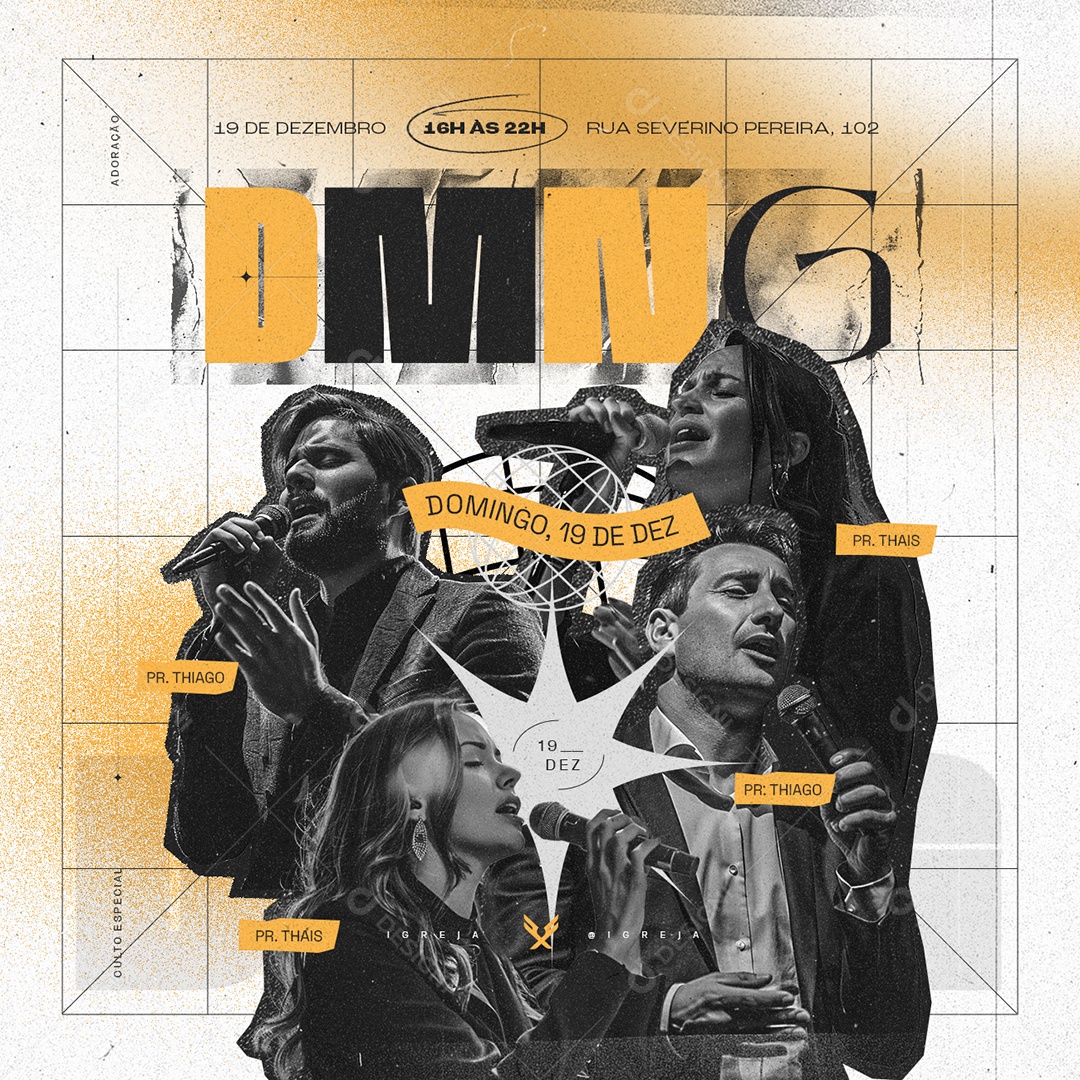 Gospel DMNG Igreja Social Media PSD Editável