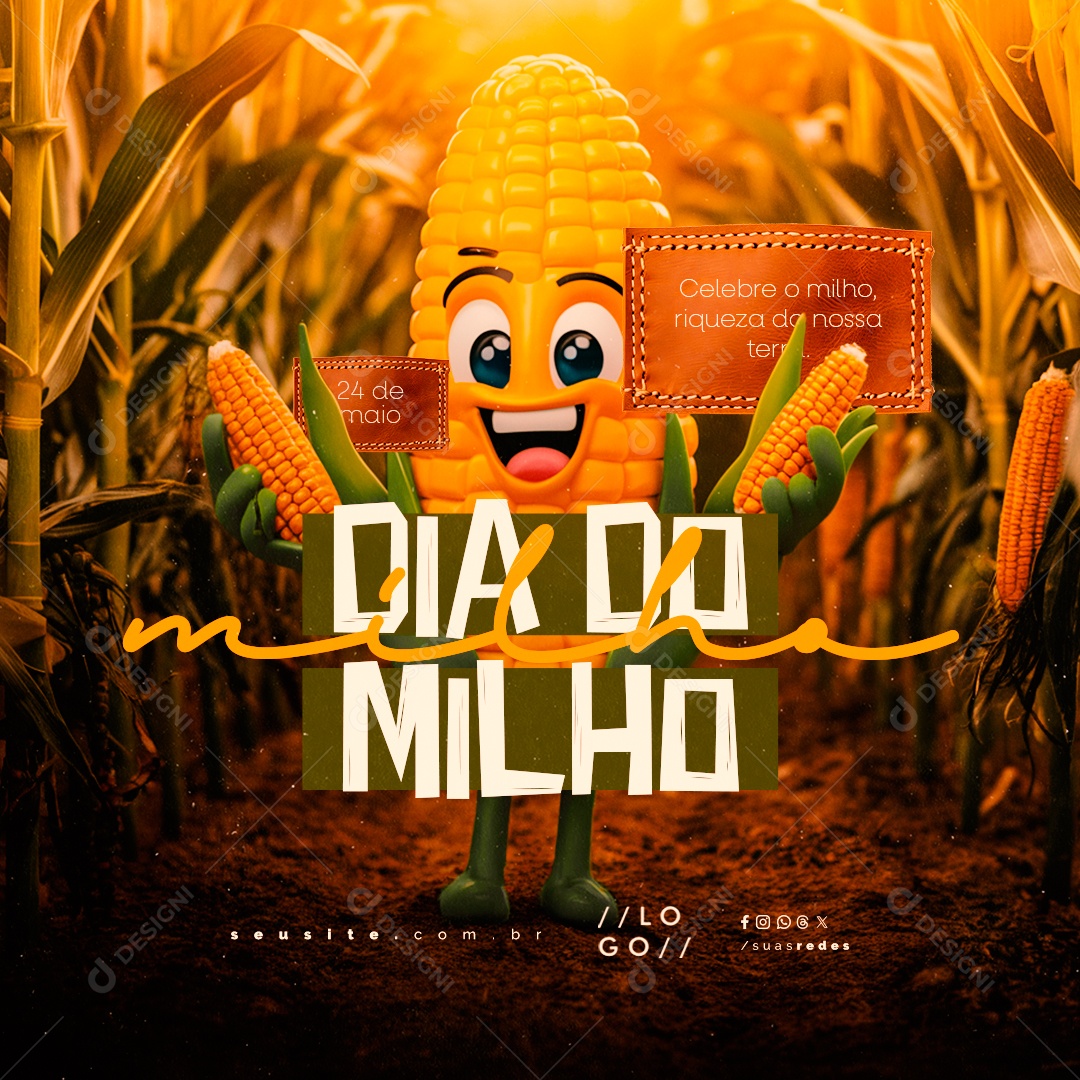 Dia do Milho 24 De Maio Celebre o Milho Social Media PSD Editável