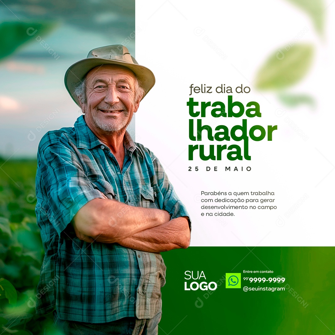 Dia do Trabalhador Rural 25 de Maio Social Media PSD Editável
