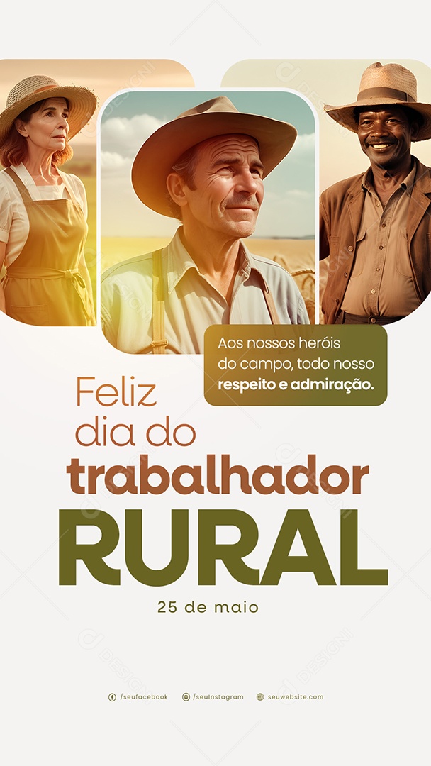 Story Dia do Trabalhador Rural 25 de Maio Social Media PSD Editável