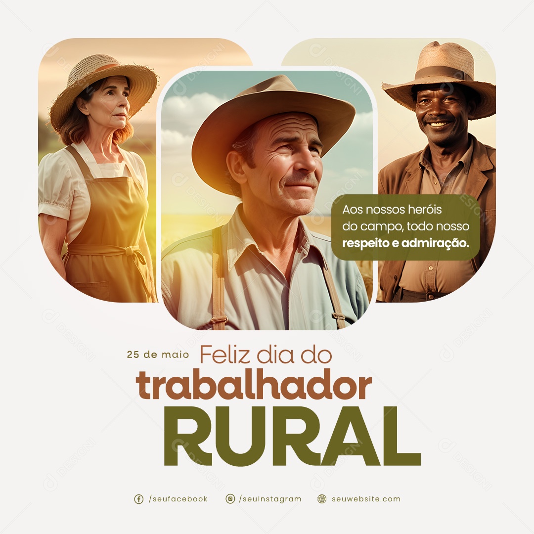 Dia do Trabalhador Rural 25 de Maio Social Media PSD Editável