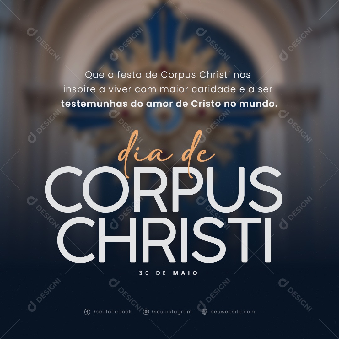 Dia de Corpus Christi 30 de Maio Social Media PSD Editável