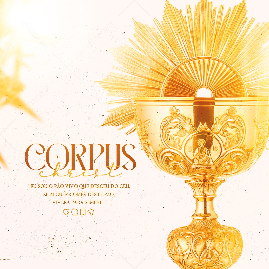 Corpus Christi 30 de Maio Eu sou o Pão Vivo Social Media PSD Editável