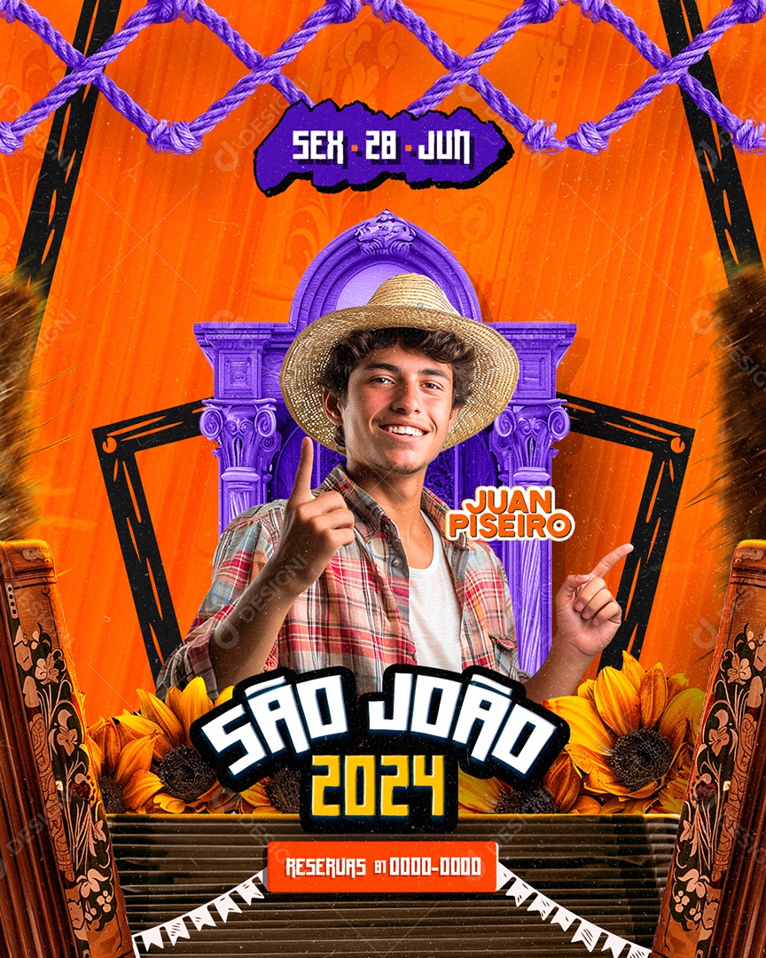 Flyer São João Juan Peseiro Social Media PSD Editável