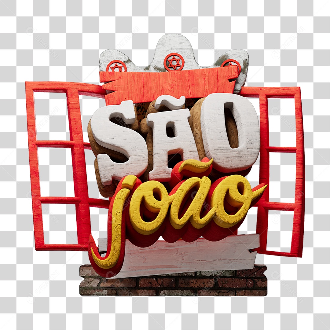 Selo 3D São João PNG Transparente