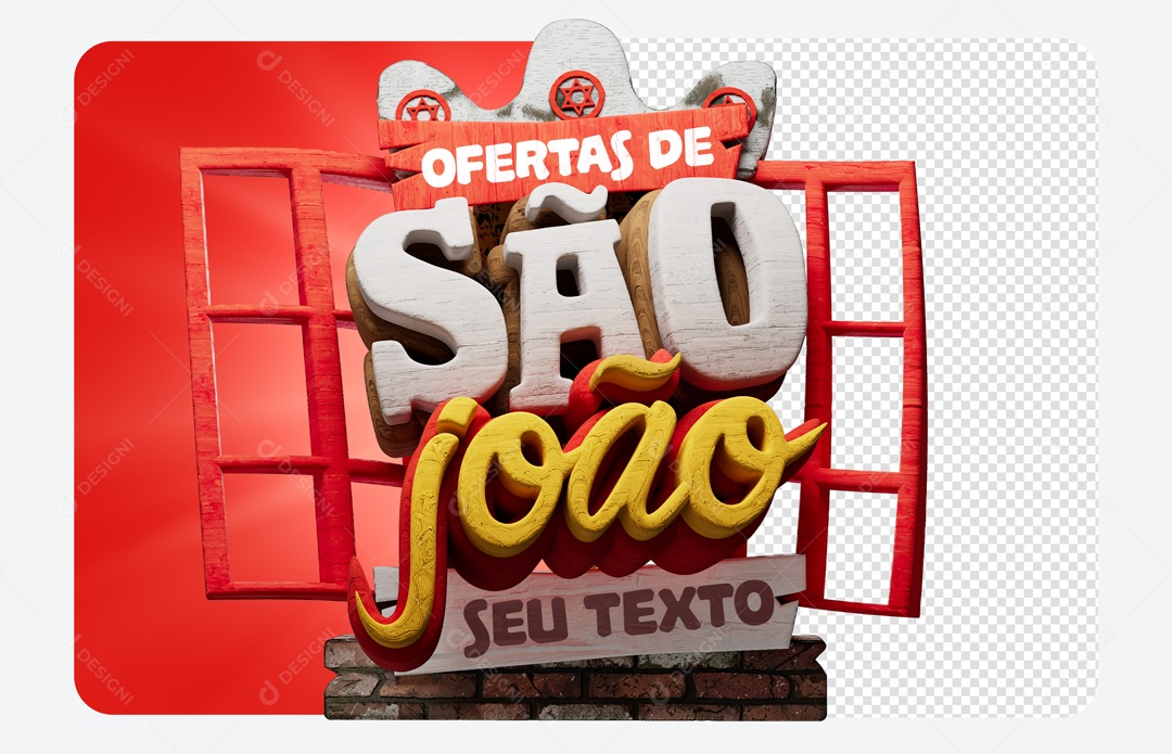 Ofertas de São João Selo 3D para Composição PSD