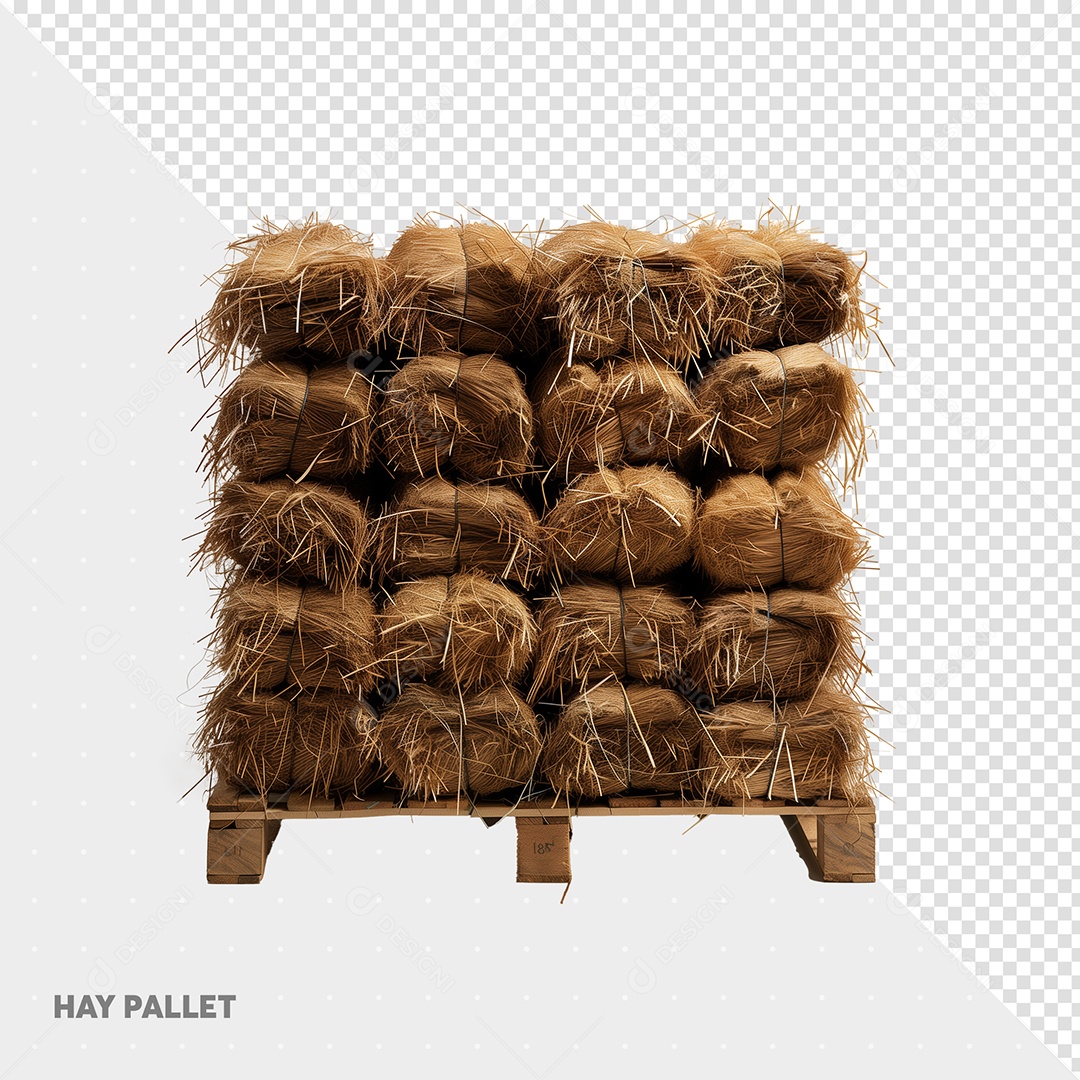 Elemento 3D Feno Capim Seco para Composição PSD