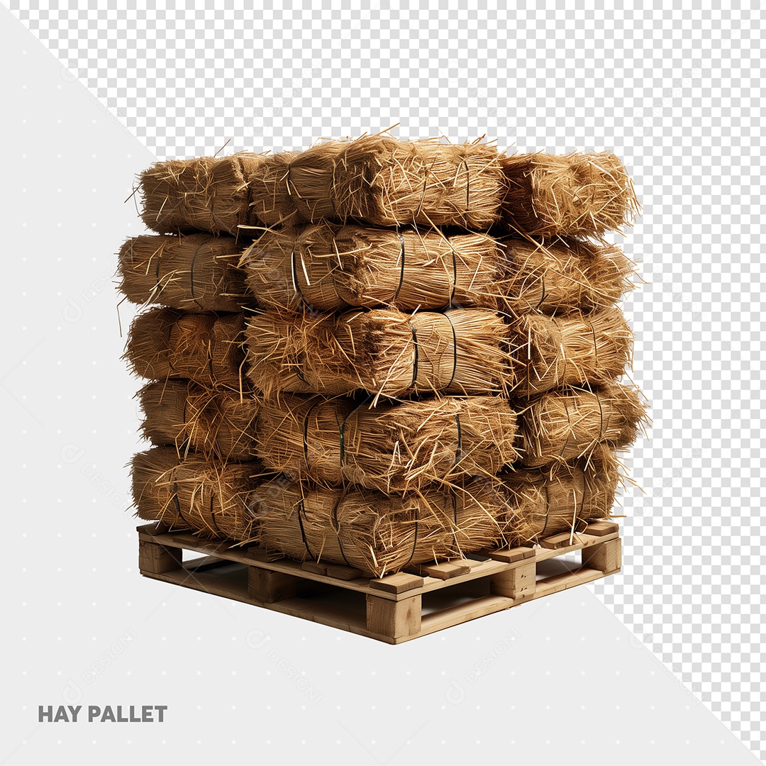 Feno Capim Seco Elemento 3D para Composição PSD