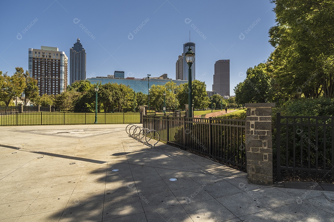 Vista do Centennial Olympic Park em Atlanta - GA