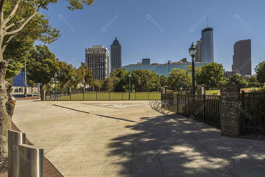 Vista do Centennial Olympic Park em Atlanta - GA