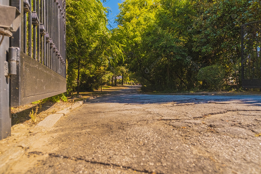 Ruas e casas no subúrbio de Atlanta