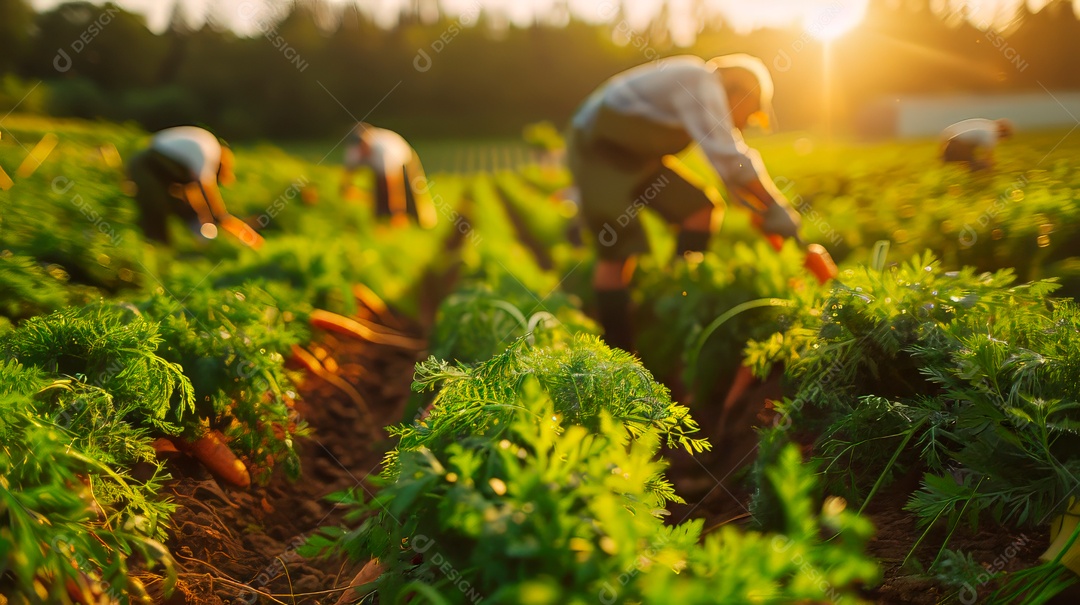 Plantação sobre céu azul e dia ensolarado..