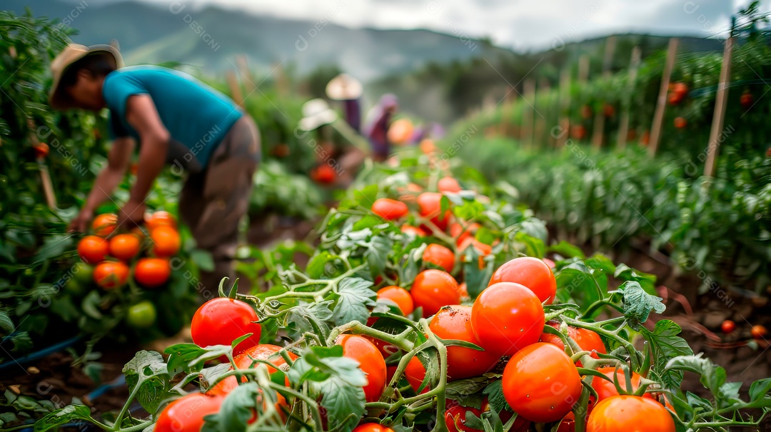 Plantação sobre céu azul e dia ensolarado..
