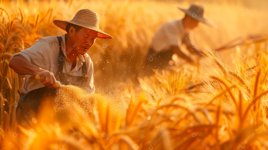 Plantação sobre céu azul e dia ensolarado..