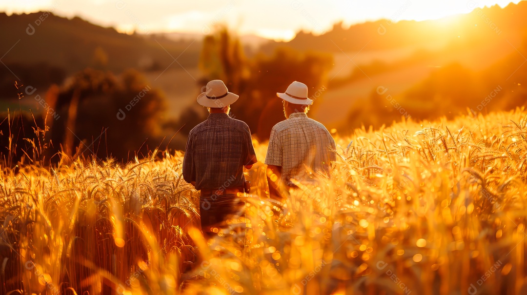 Plantação sobre céu azul e dia ensolarado..