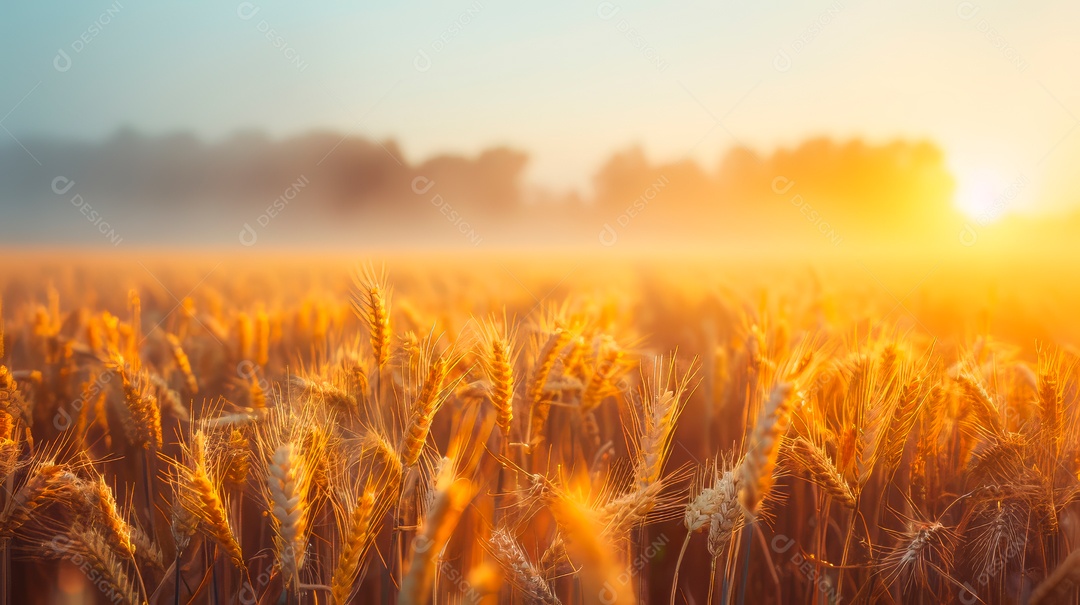 Plantação sobre céu azul e dia ensolarado..