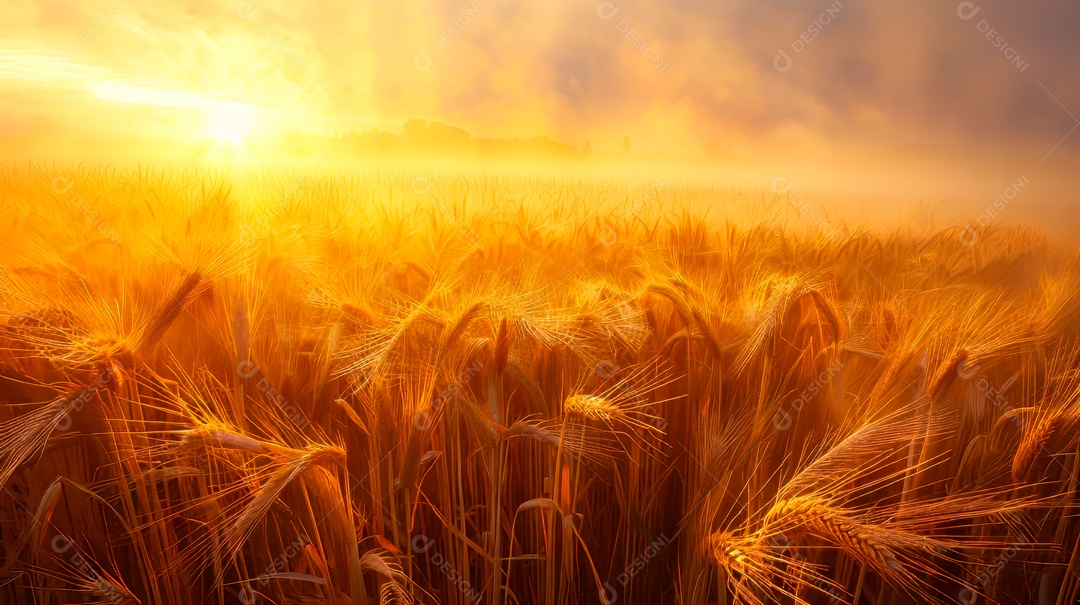 Plantação sobre céu azul e dia ensolarado..