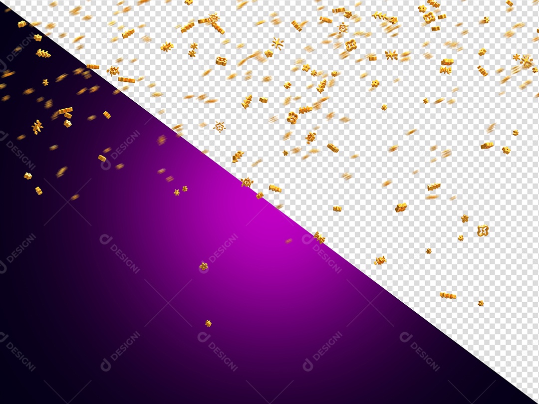 Confete Festa Elemento 3D para Composição PSD