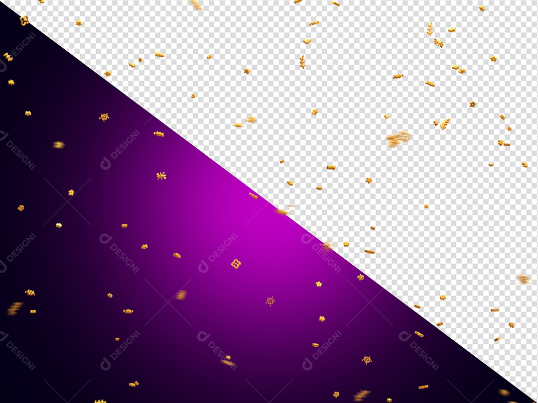 Diversos Confetes Elemento 3D para Composição PSD