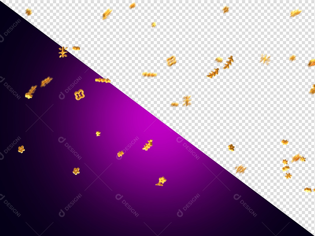 Confete Decorar Elemento 3D para Composição PSD