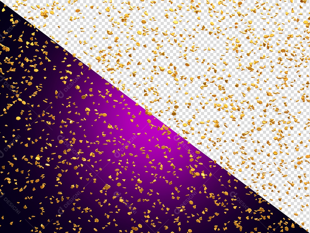 Vários Confetes Elemento 3D para Composição PSD