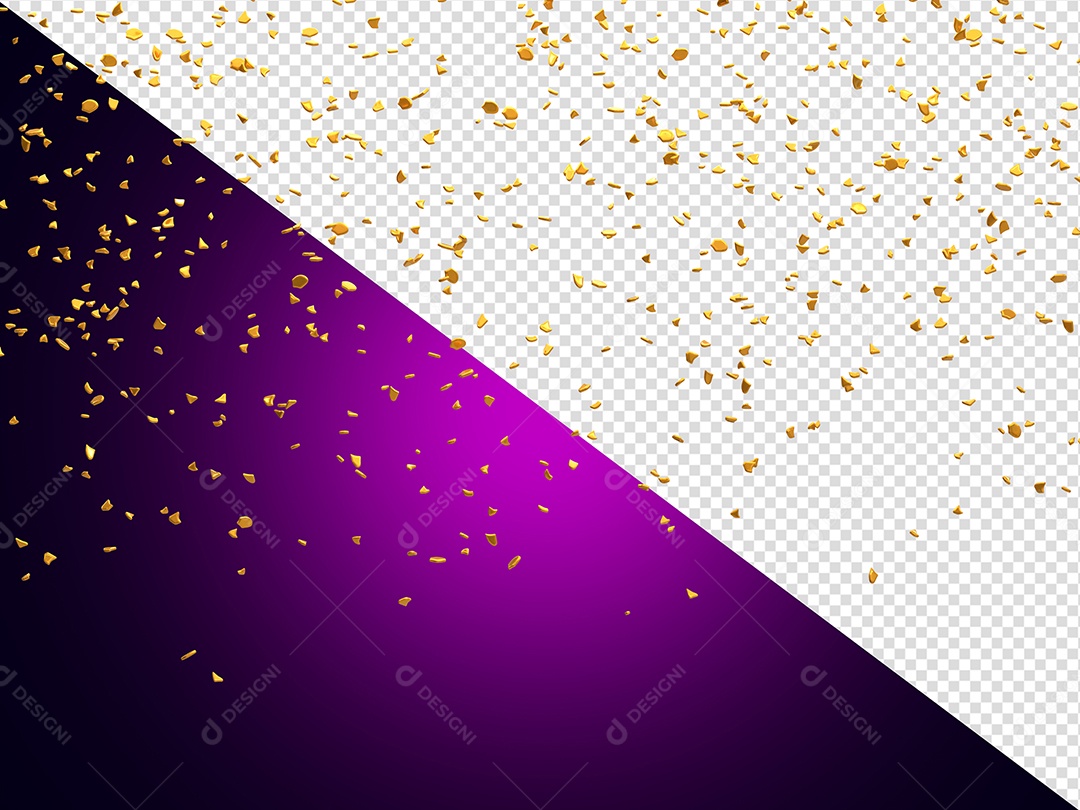 Confete Decorativo de Festa Elemento 3D para Composição PSD