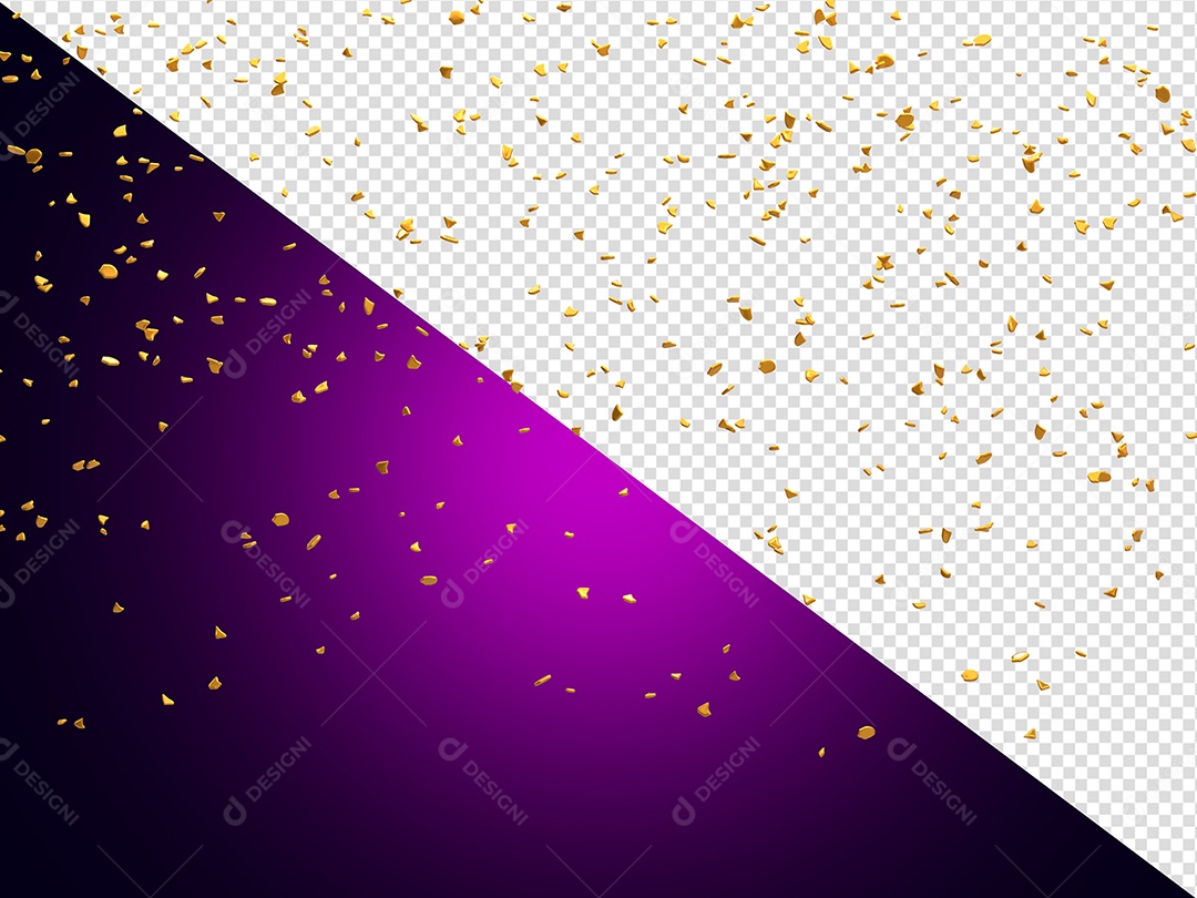 Decoração de Festa Elemento 3D de Confete para Composição PSD