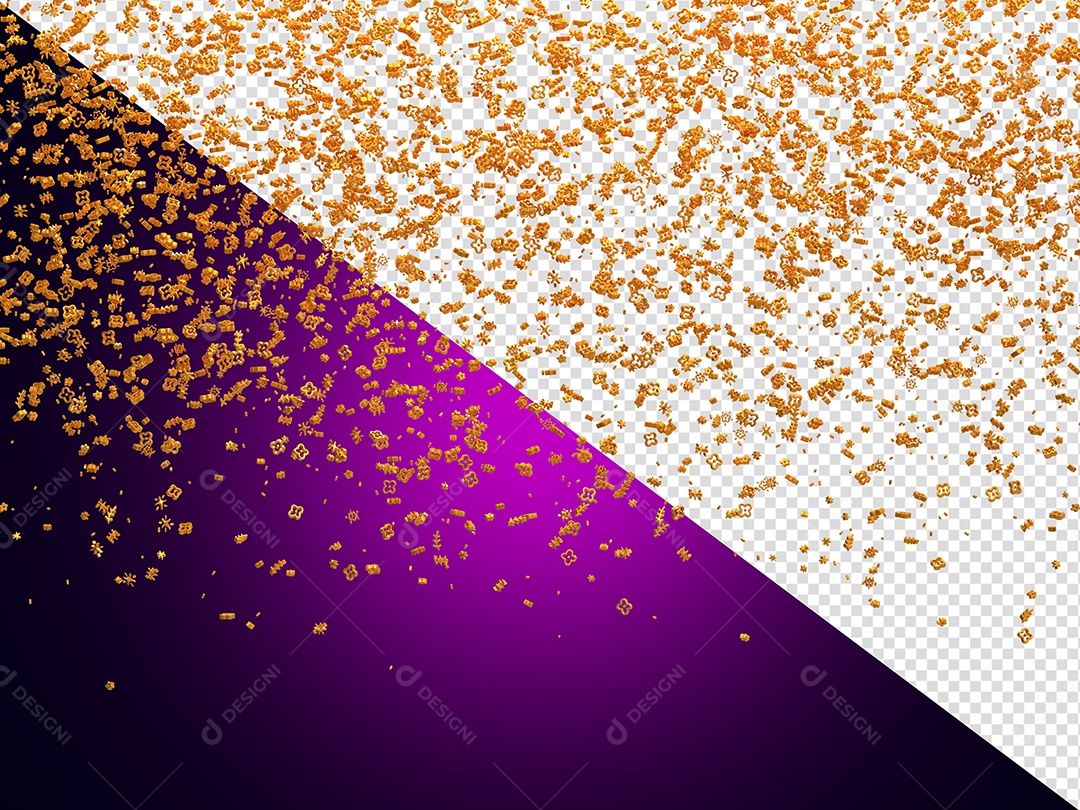 Confete Decoração Elemento 3D para Composição PSD