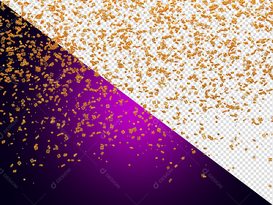 Diversos Confetes Elemento 3D para Composição PSD