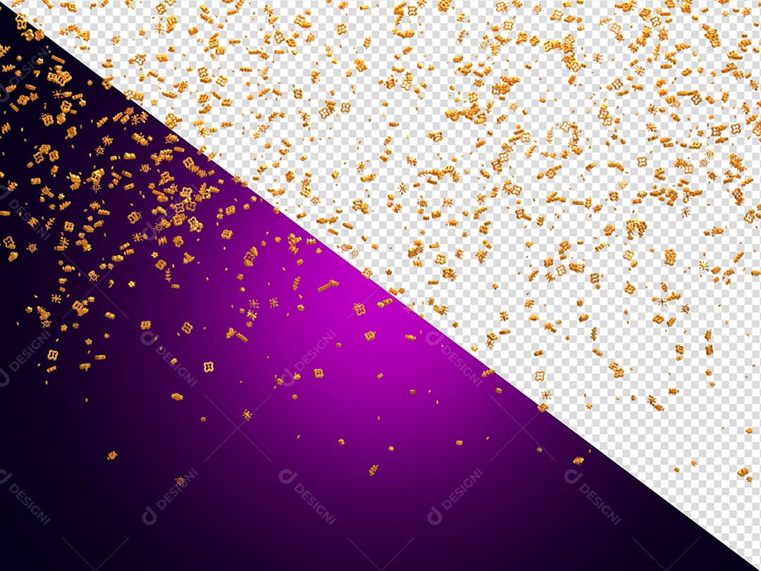 Fitilhos de Confete Elemento 3D para Composição PSD