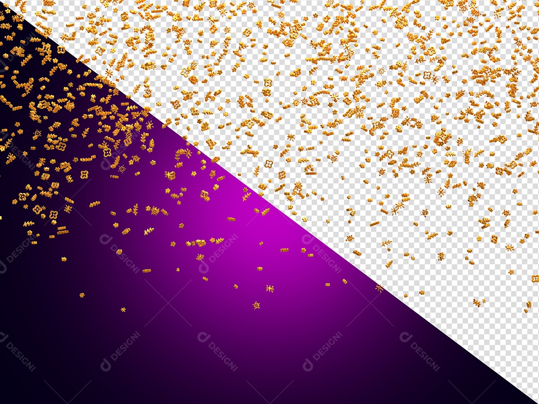 Confete Fitilhos Decoração Elemento 3D para Composição PSD