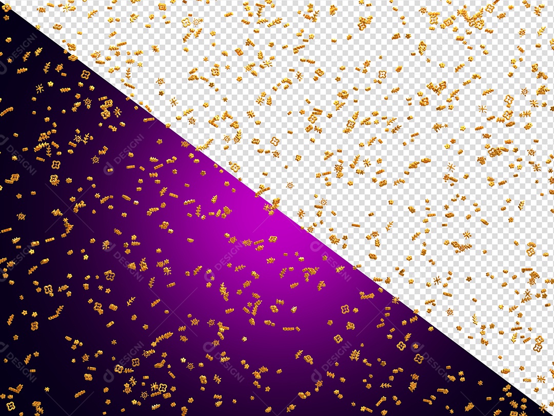 Decoração de Festa Elemento 3D de Confete para Composição PSD