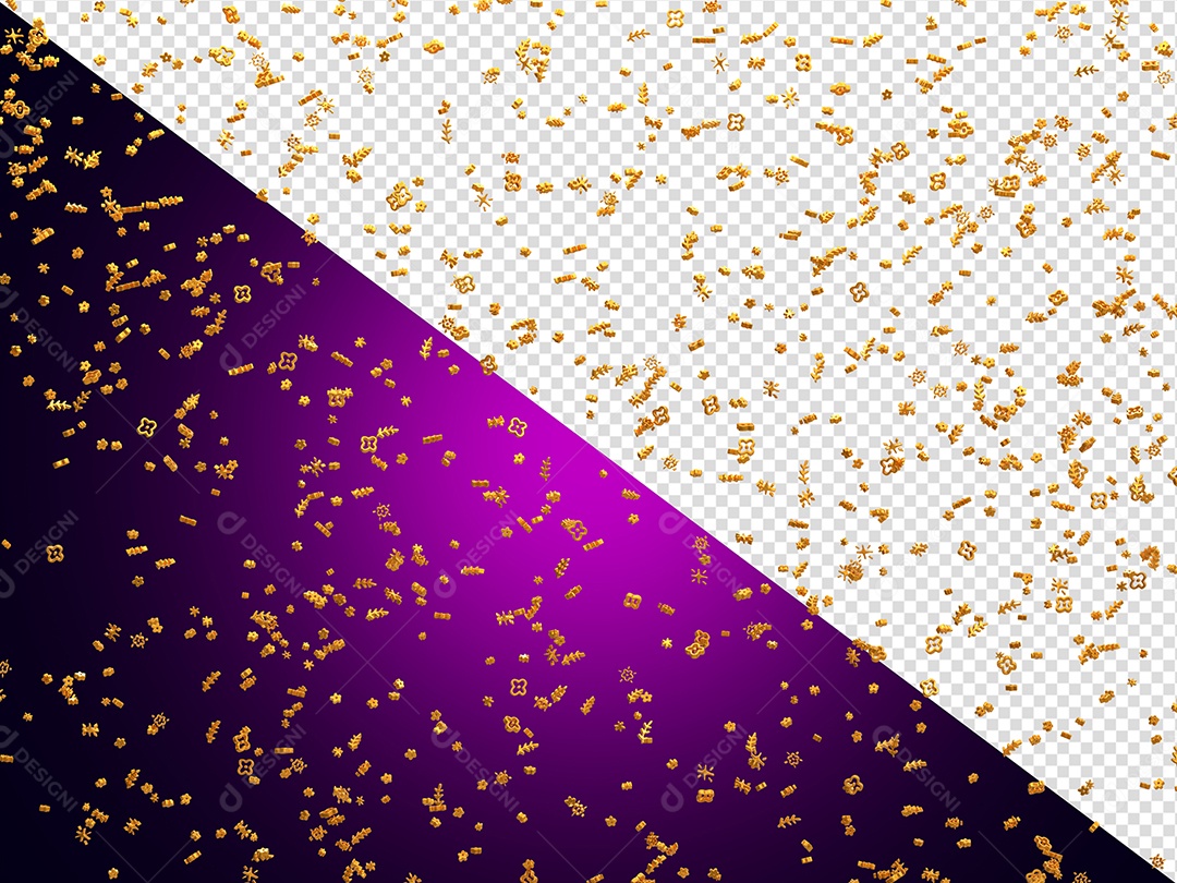 Confetes Explosão Elemento 3D para Composição PSD