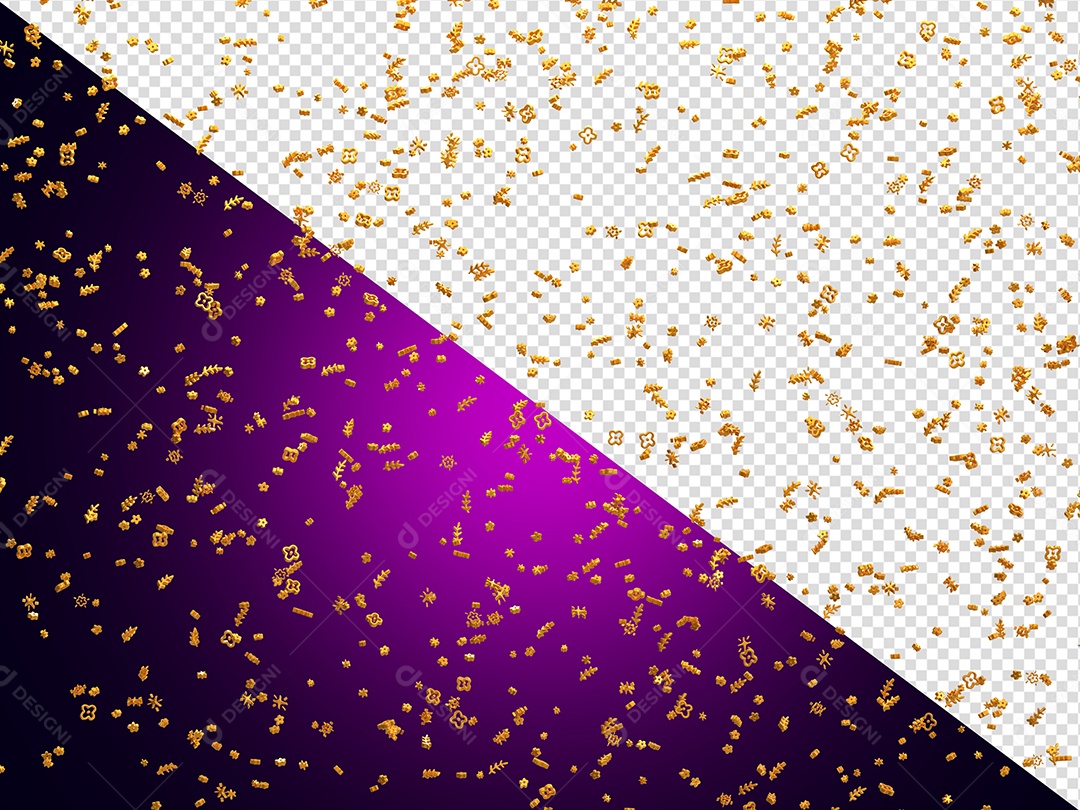 Confete Enfeite Elemento 3D para Composição PSD