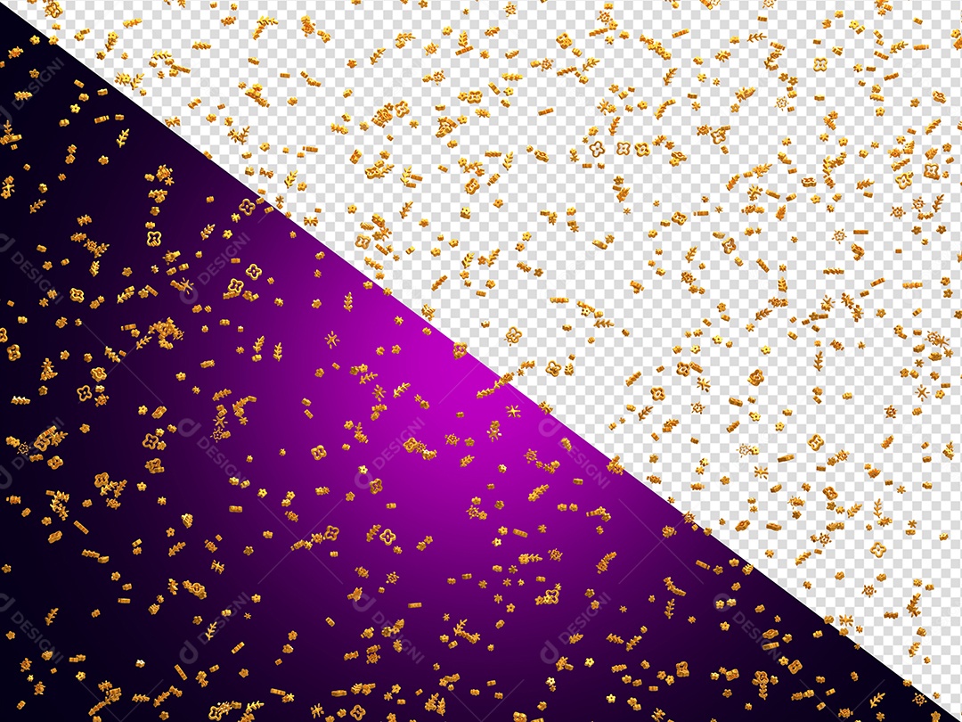 Enfeite de Festa Elemento 3D de Confete para Composição PSD