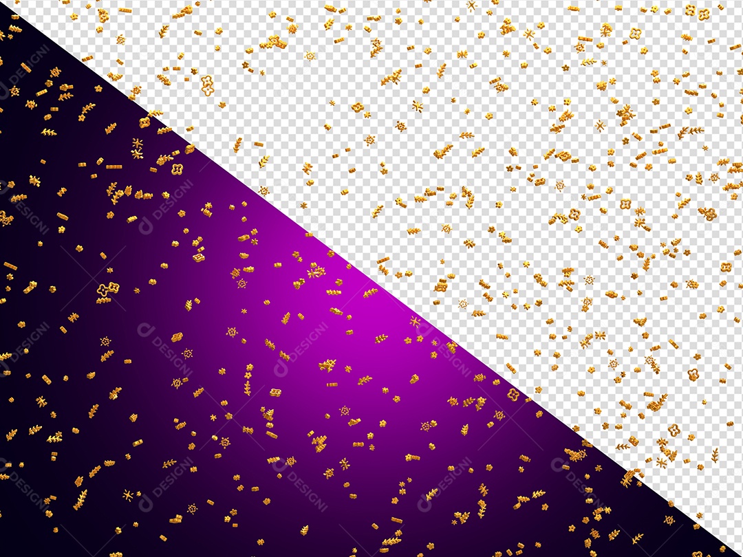 Confete Decorativo Festa Elemento 3D para Composição PSD