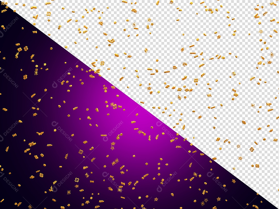 Confete Decoração Elemento 3D para Composição PSD