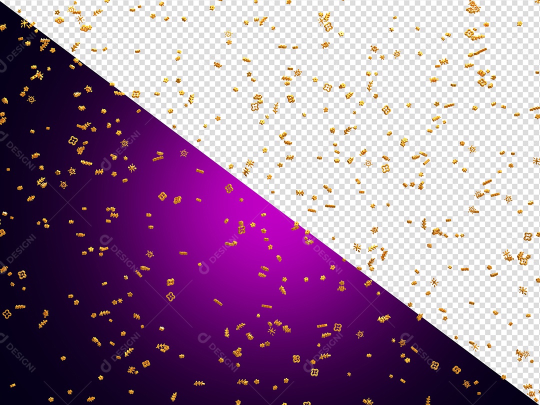 Confete Enfeite Elemento 3D para Composição PSD