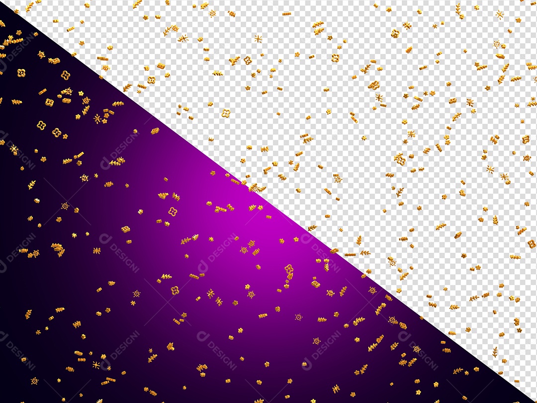 Confete Decoração Evento Elemento 3D para Composição PSD