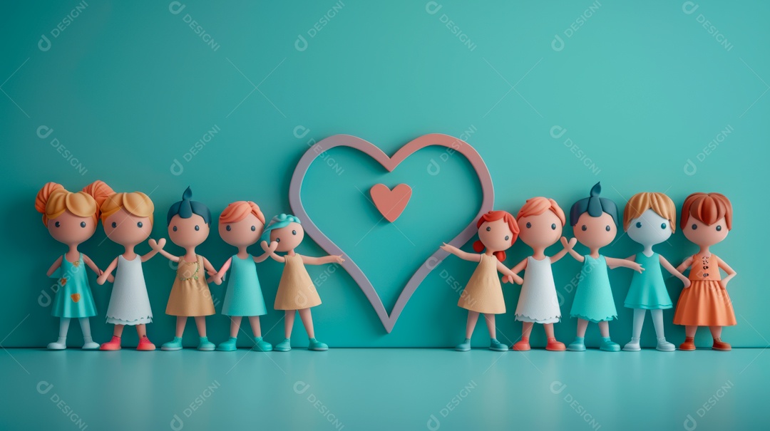 Desenho realista de crianças.