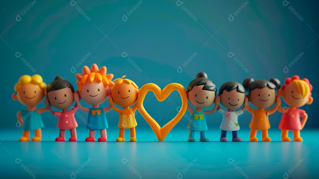 Desenho realista de crianças.